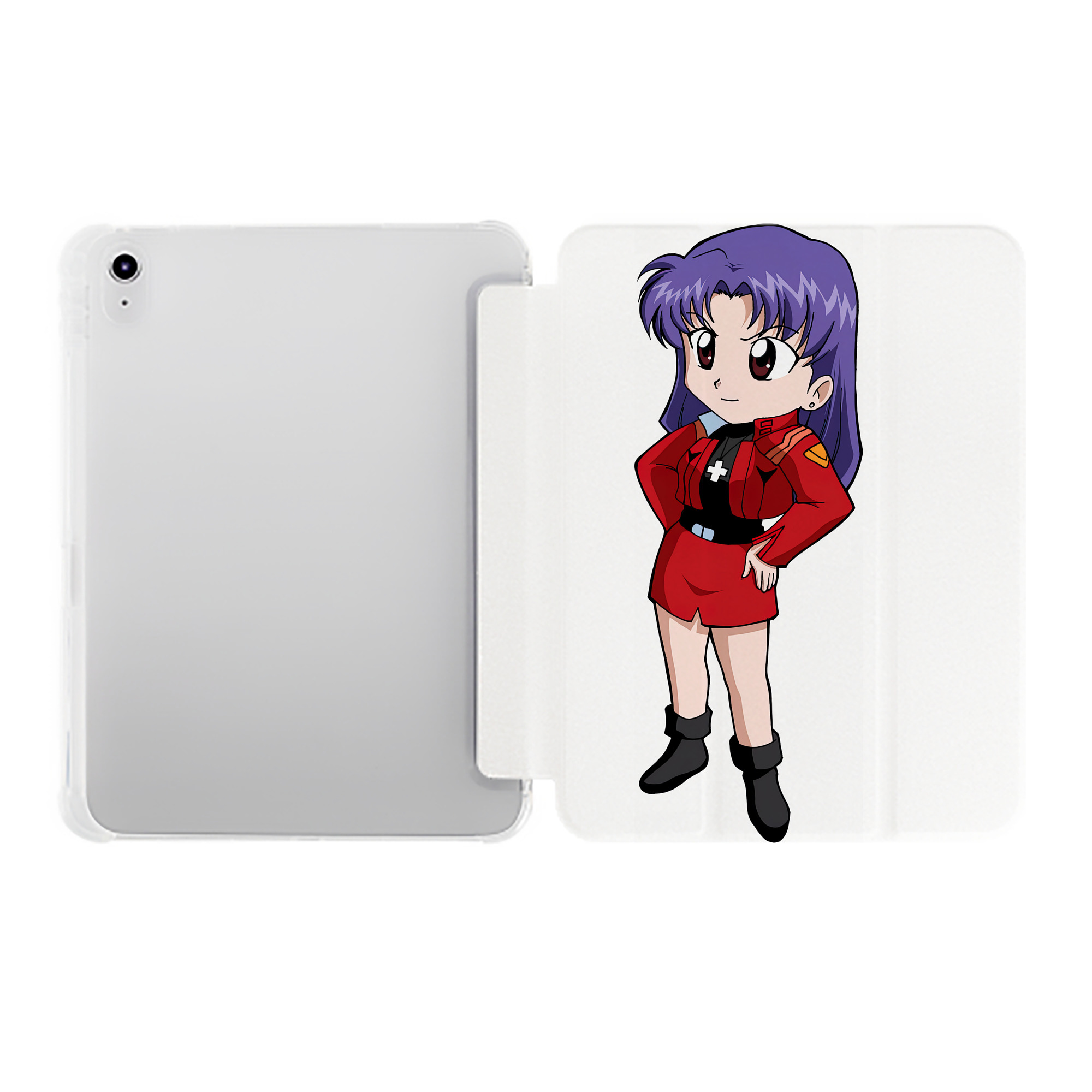 （画像用） EVA 新世紀エヴァンゲリオン IPad ケース ペン収納付き 三つ折りスタンド PUレザー×シリコン 対応機種9.5/10.5/10.9インチ
